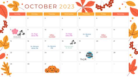 OCTOBER CHIROPRACTIC SCHEDULE UPDATED: TANDAG .